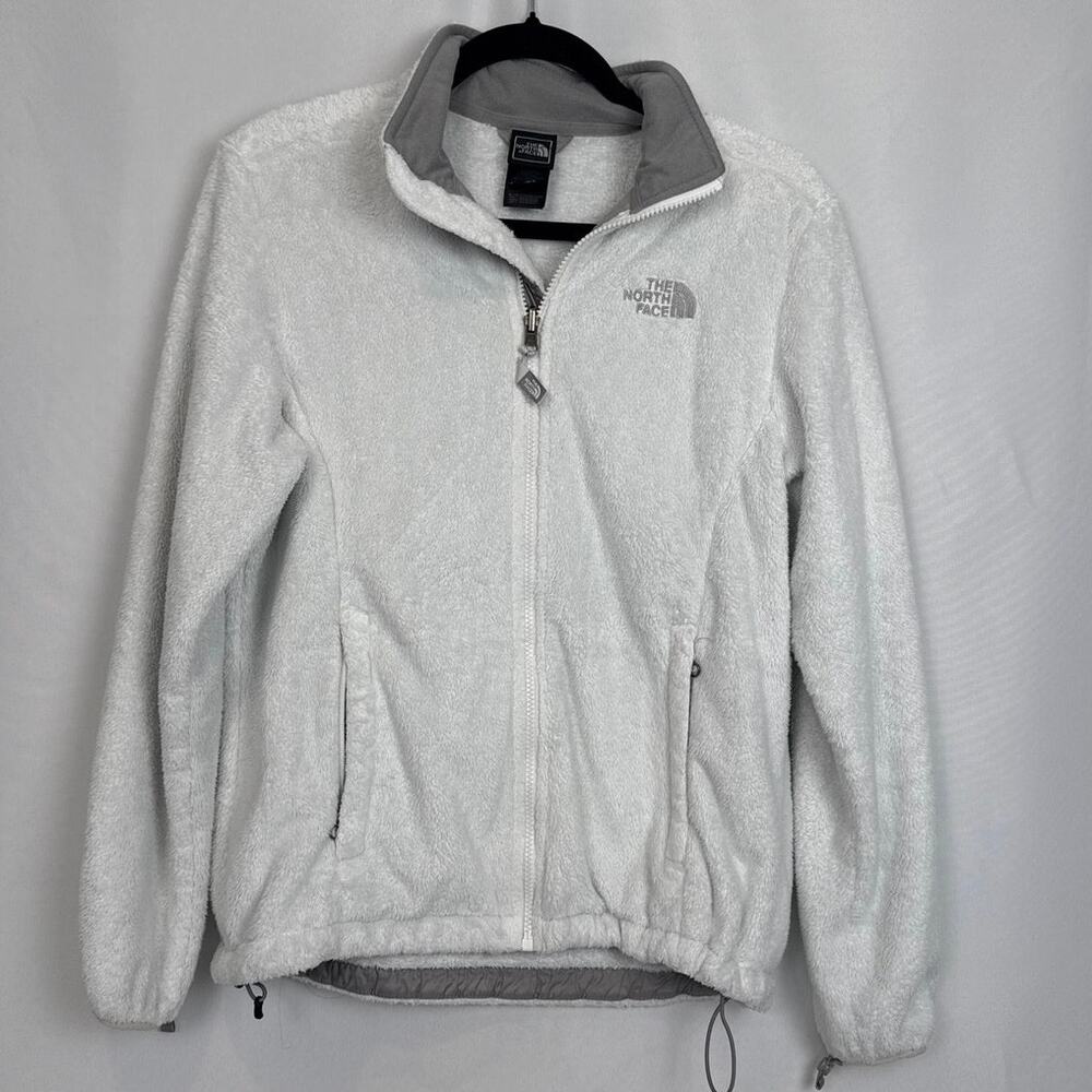 The North Face Womens Osito Fuzzy Fleece Full Zip Jacket Size M White Apres Ski